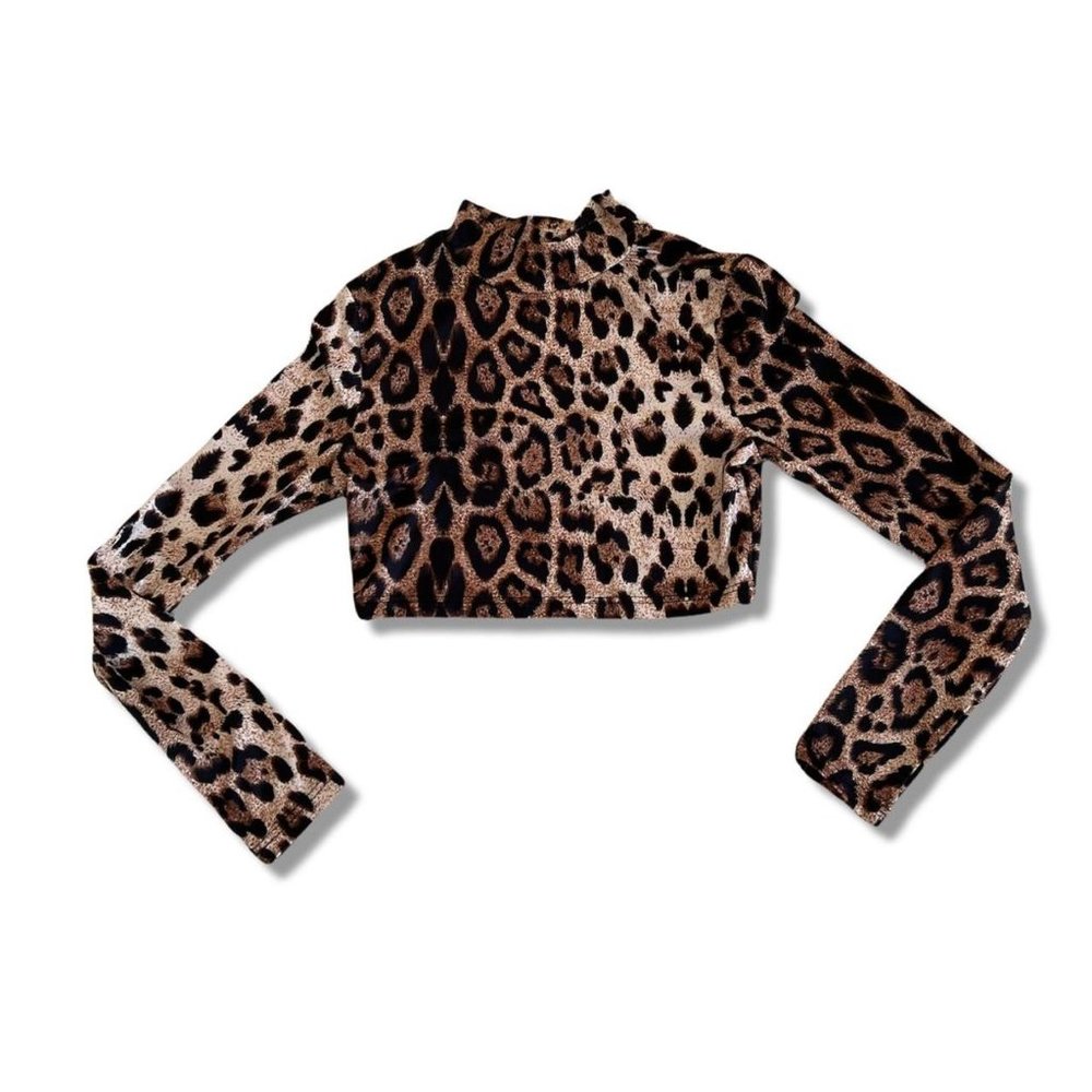 SHEIN Leopard Print Mockneck